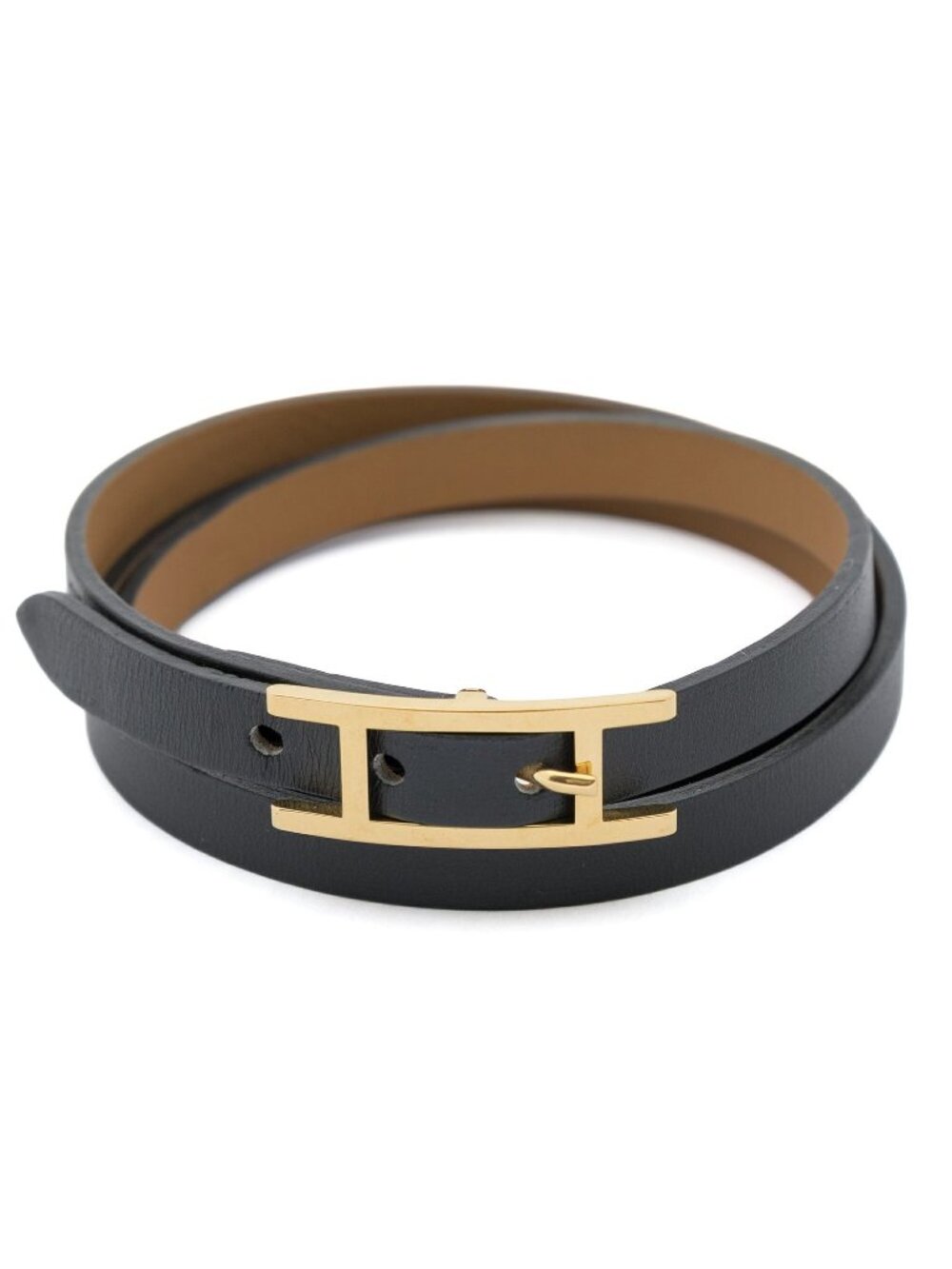 Hermes Behapi Bracelet Black Swift Leather